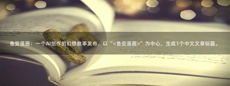 超懂你51漫画：鱼变漫画：一个AI创作的幻想故事发布，以“<鱼变漫画>”为中心，生成1个中文文章标题。